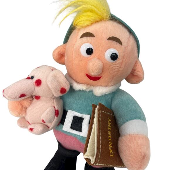 VTG CVS Rudolph Island of Misfits HERMEY Dentist w/ Pink Elephant Plush Ornament - Picture 2 of 10